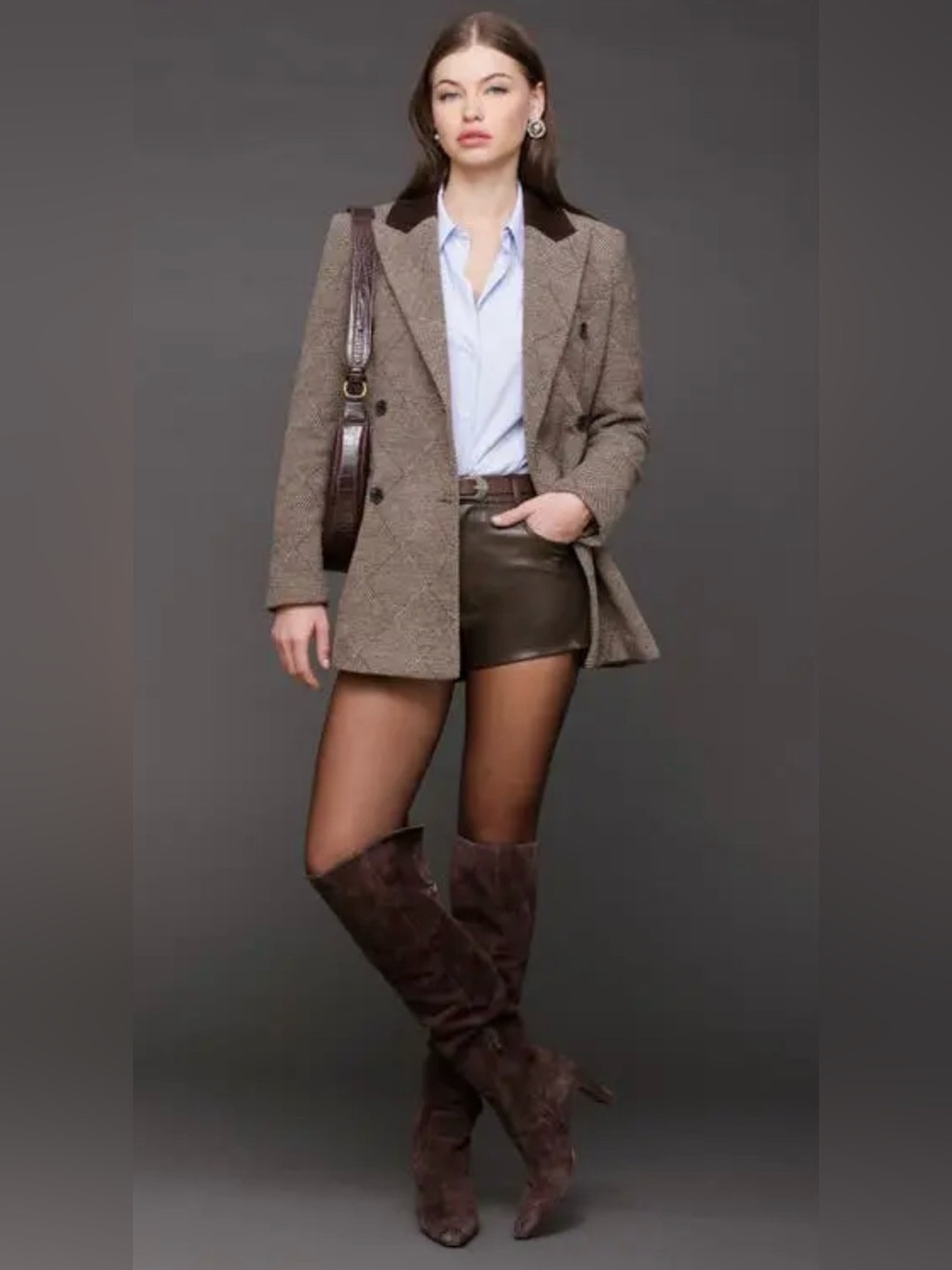 Avec Les Filles Basket Weave Double-Breasted Hourglass Blazer Large - Picture 3 of 12
